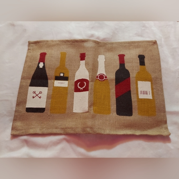 Now Designs Wine Burlap Tablemats Set Of 4 - Picture 1 of 2
